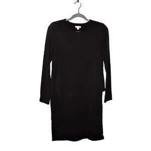 J. JILL PURE JILL $89 Long Sleeve Overlay Sweatshirt Dress in Black XS
